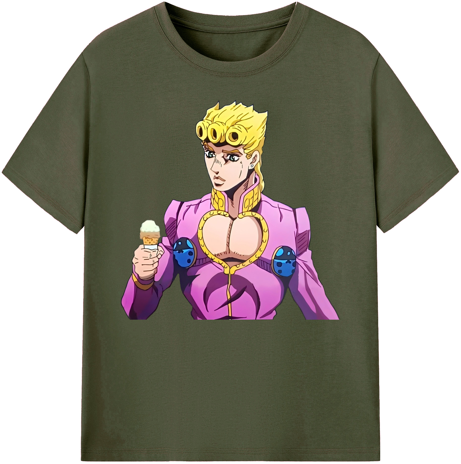 （画像用） ジョジョの奇妙な冒険 ジョルノ?ジョバァーナ JoJo's Bizarre Adventure Giorno Giovanna 綿100％ メンズ半袖Tシャツ｜肌触りやわらか＆通気性